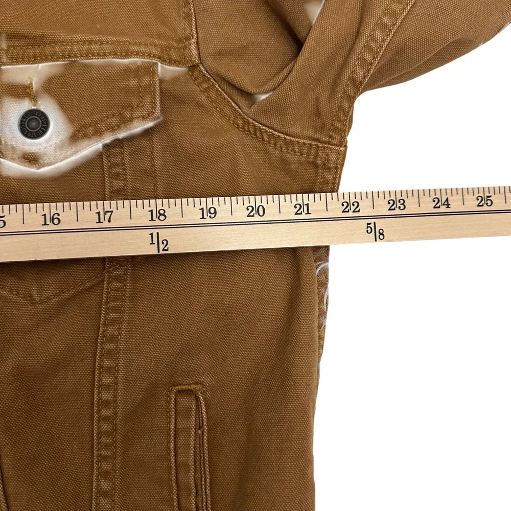 Levi's Mens Trucker Jacket Brown Cotton Canvas WaterLess Button Up Size S - Picture 7 of 12